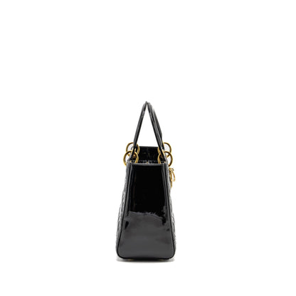 Dior Medium Lady Dior Patent Black