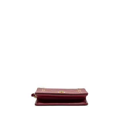 Dior medium diorama studded lambskin red