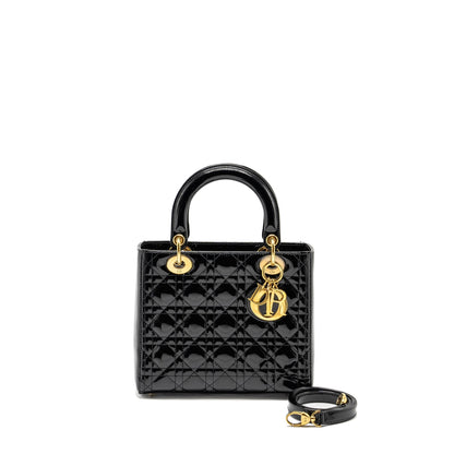 Dior Medium Lady Dior Patent Black