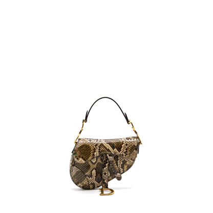 Dior Mini Saddle Purse Python Multicolour