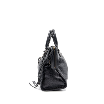 Balenciaga Classic City Purse leather Black Ruthenium Gold Hardware
