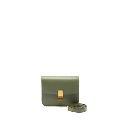 Celine Teen box Purse Calfskin Light Khaki