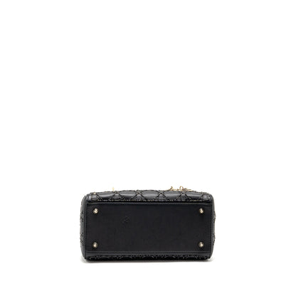 Dior Medium Lady Dior Embellished Cannage Limited Edition Calfskin Black