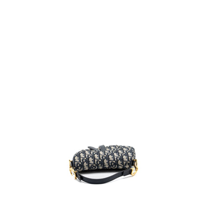 Dior Mini Saddle Purse Blue Oblique Jacquard