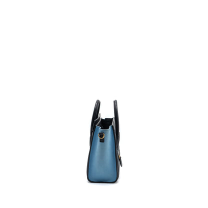 Celine Nano Luggage Purse Multi Colour blue/dark blue/black
