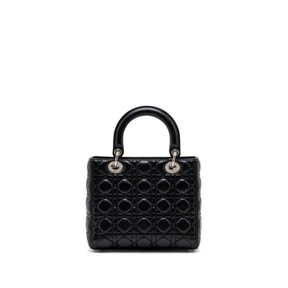 Dior medium lady dior lambskin Black