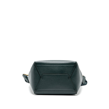 Celine Sangle bucket Purse calfskin dark green