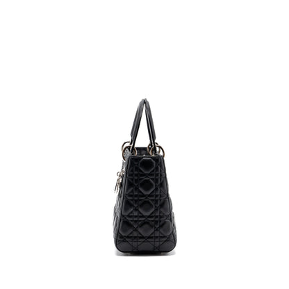Dior medium lady dior lambskin Black