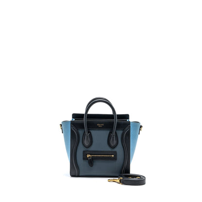 Celine Nano Luggage Purse Multi Colour blue/dark blue/black