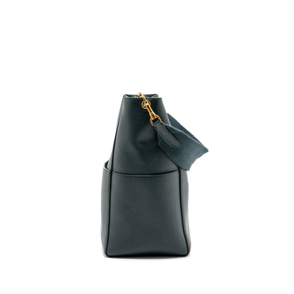 Celine Sangle bucket Purse calfskin dark green