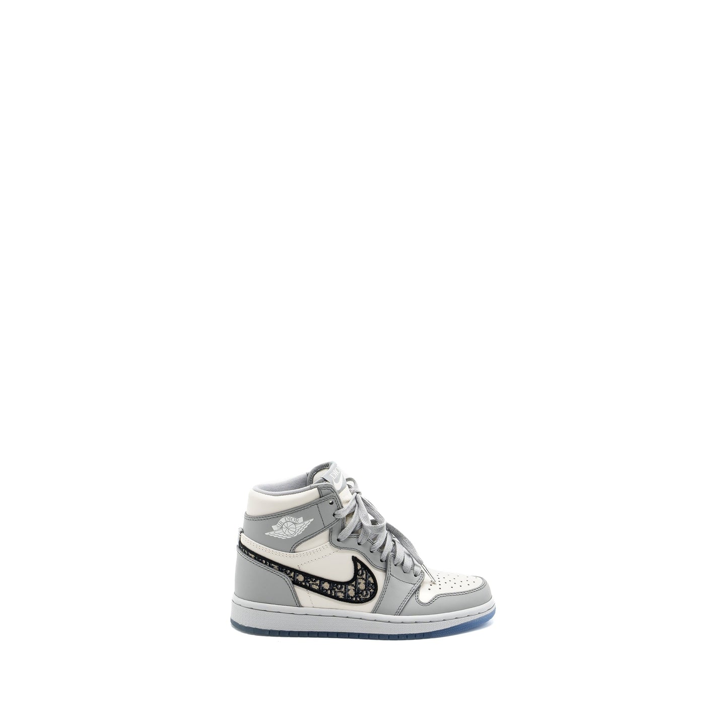 Dior x Air Jordan 1 Retro Size 3.5 High Sneakers Grey/White