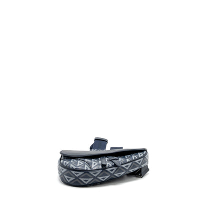 Dior Homme Saddle Purse Diamond Canvas/Smooth Calfskin Navy Blue