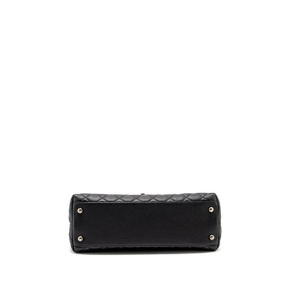 Chanel Medium coco handle caviar / lizard handle black / burgundy ruthenium hardware