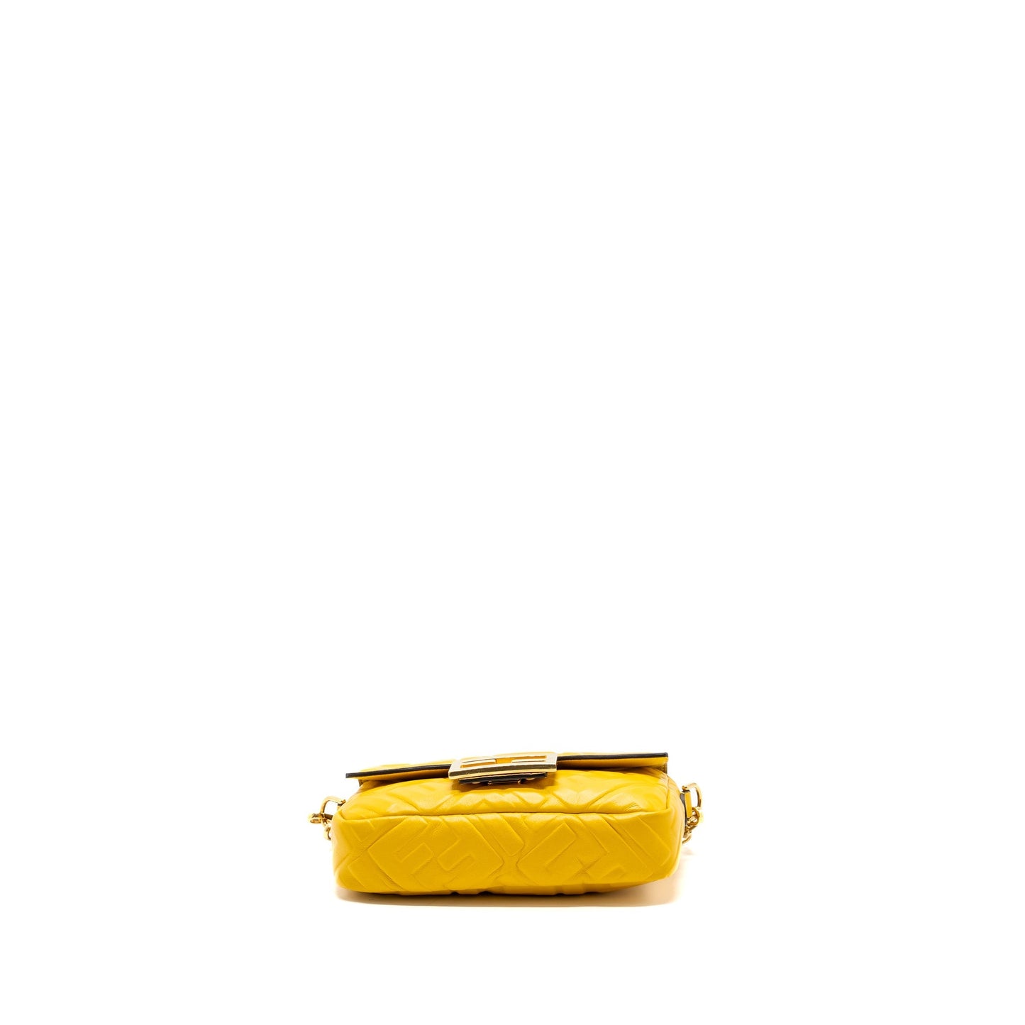 Fendi Mini Baguette Purse Nappa Lambskin Yellow