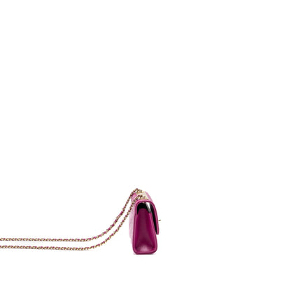 Chanel Mini Trendy CC Clutch Lambskin Pink LGHW