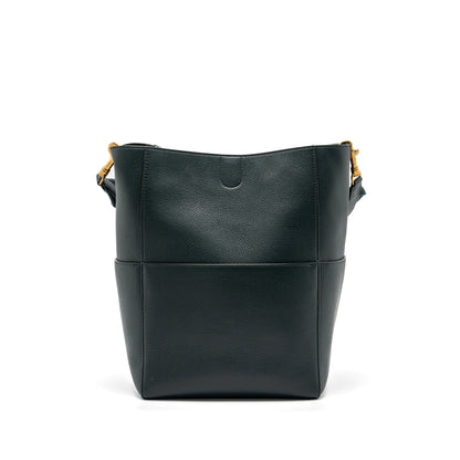 Celine Sangle bucket Purse calfskin dark green