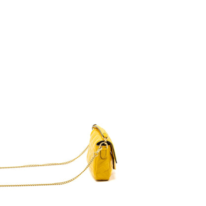 Fendi Mini Baguette Purse Nappa Lambskin Yellow