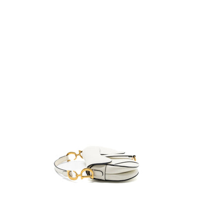 Dior Mini Saddle Purse Calfskin White