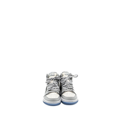 Dior x Air Jordan 1 Retro Size 3.5 High Sneakers Grey/White