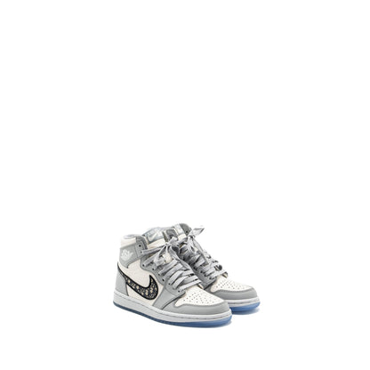 Dior x Air Jordan 1 Retro Size 3.5 High Sneakers Grey/White