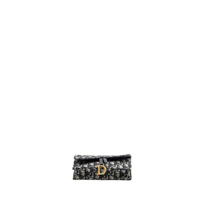 Dior Saddle Belt Purse Blue Oblique Jacquard Canvas