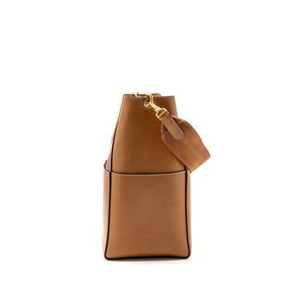 Celine Sangle bucket Purse leather brown