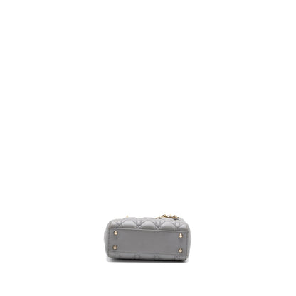 Dior Mini Lady Dior Lambskin Light Grey