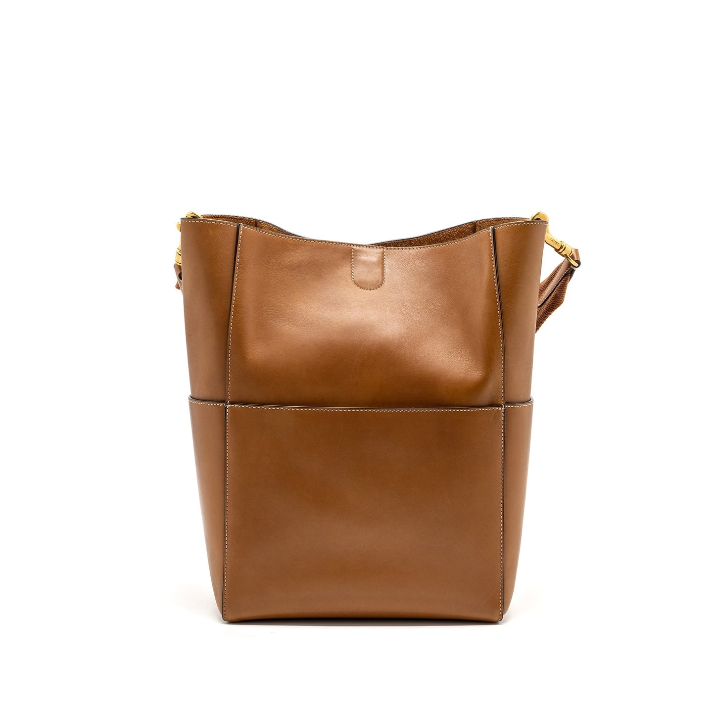 Celine Sangle bucket Purse leather brown