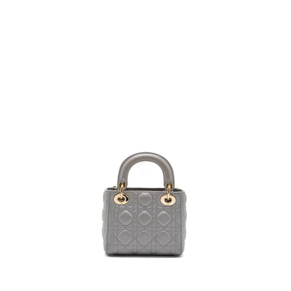 Dior Mini Lady Dior Lambskin Light Grey