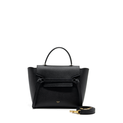 Celine Micro Belt Purse Calfskin Black