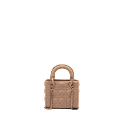 Dior Mini Lady Dior Ultra Matte Cannage Calfskin Blush with Blush Hardware