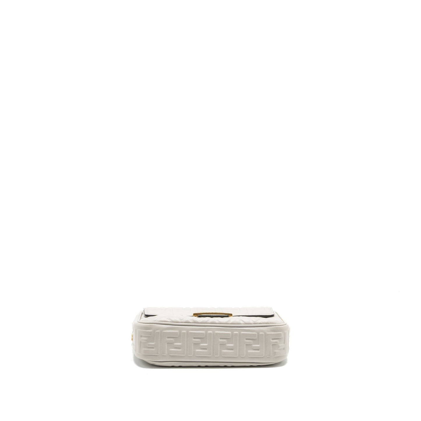 Fendi Medium Baguette Purse Embossed Nappa Grey