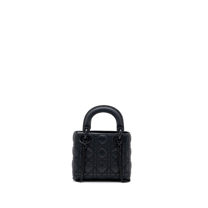 Dior mini lady dior cannage calfskin black with black hardware