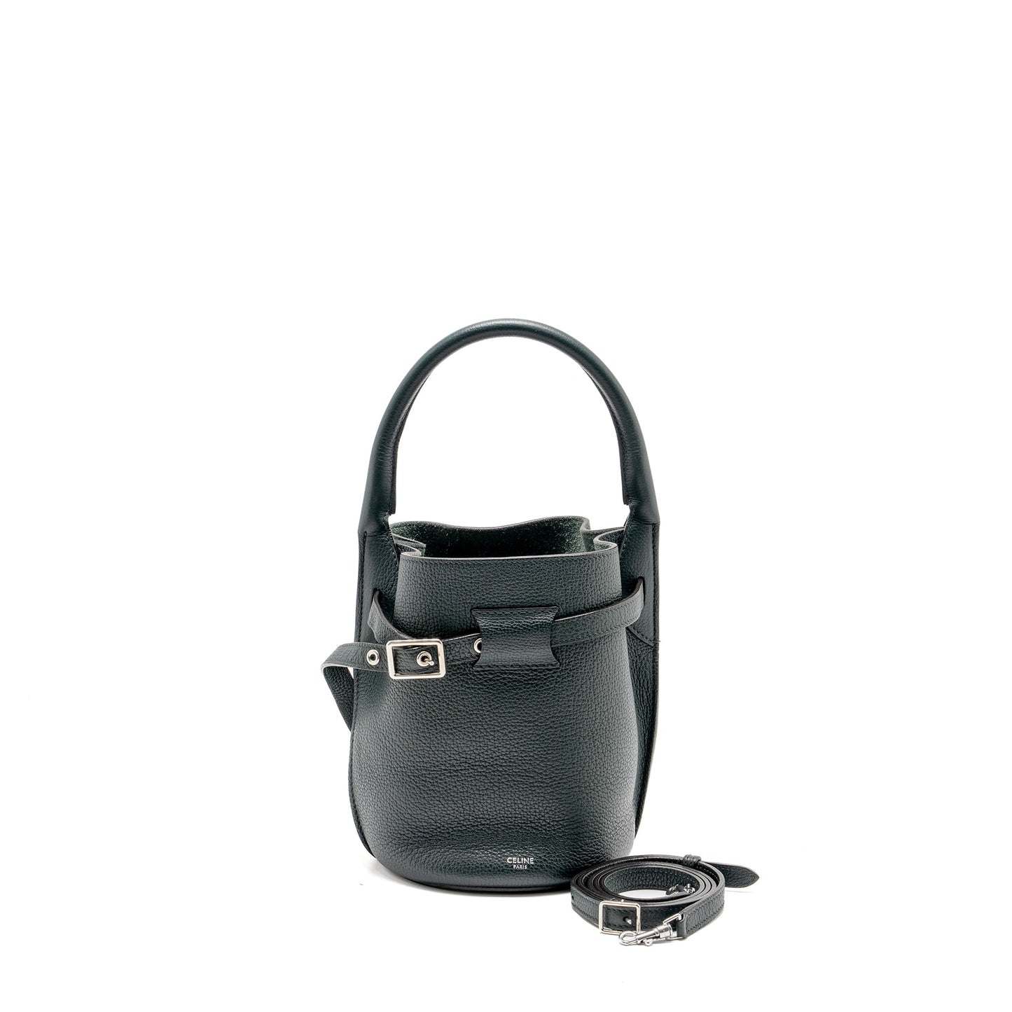 Celine Nano Bucket Big Purse Grained Calfskin Dark Green