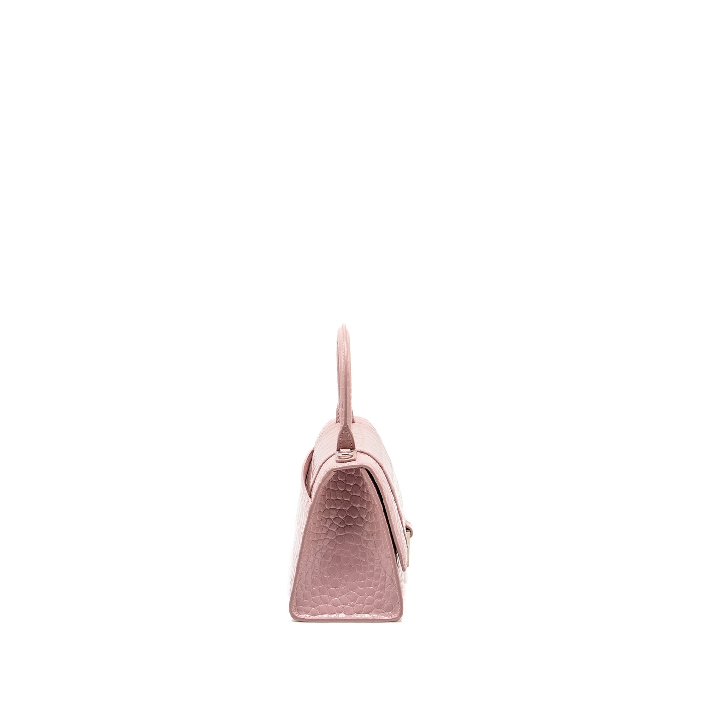 Balenciaga Hourglass S Crocodile-Embossed Calfskin Pink