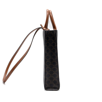 Luxury CELINE Vertical Cabas Triomphe Canvas/ Leather