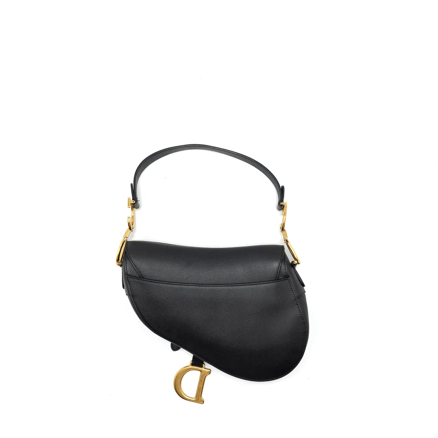 Dior Medium Saddle Purse Grained Calfskin Black