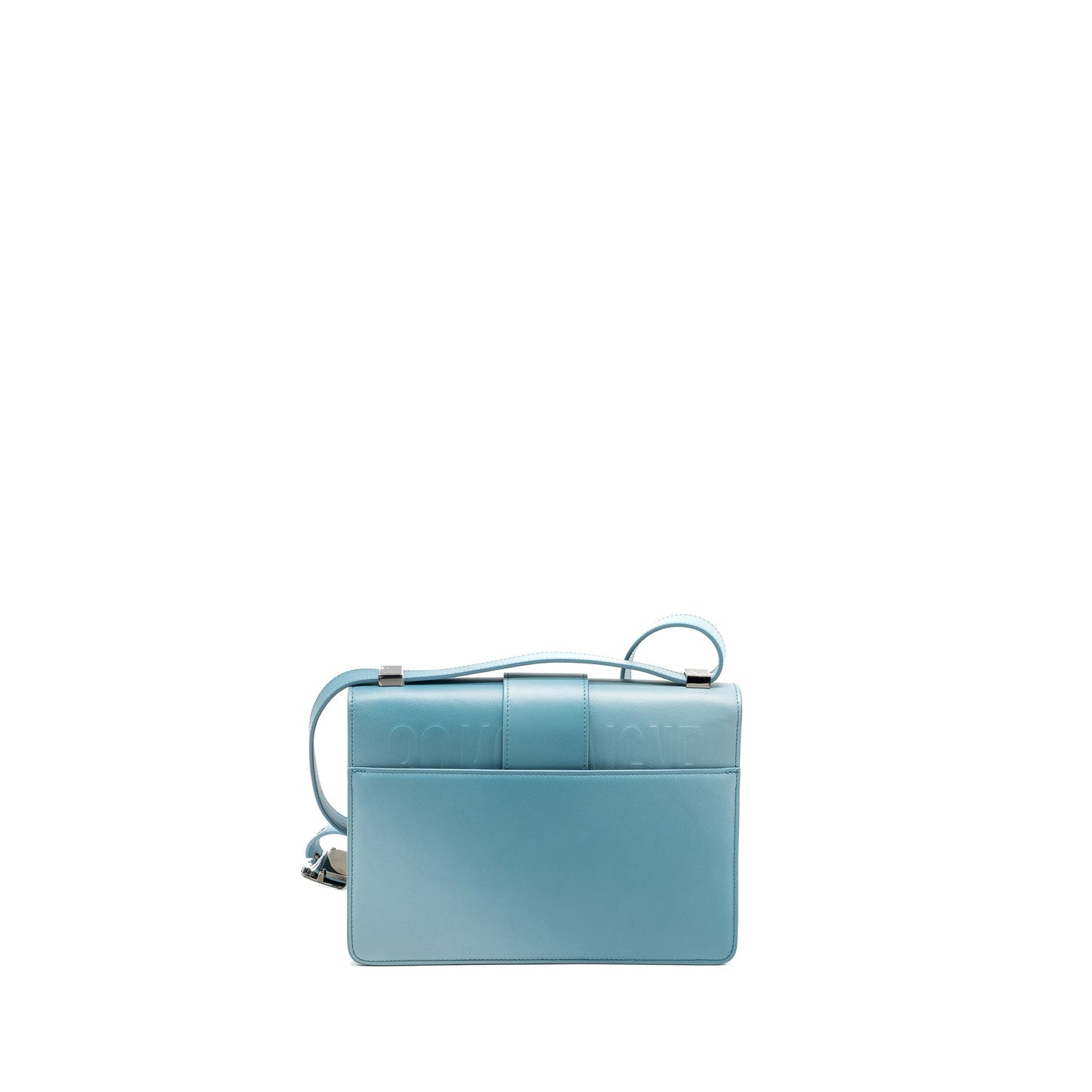 Dior 30 Montaigne Medium Flap Purse Calfskin Gradient Blue with Black Hardware