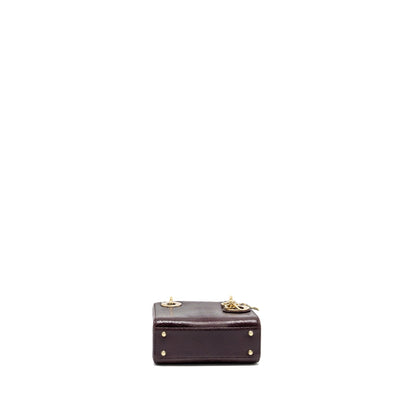 Mini Lady Dior Lizard Burgundy