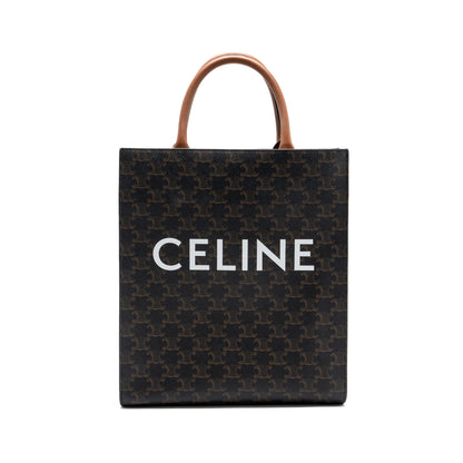 Celine small cabas vertical triomphe canvas / calfskin tan