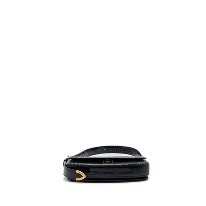 Balenciaga Ghost Sling Purse Crocodile-Embossed Leather Black