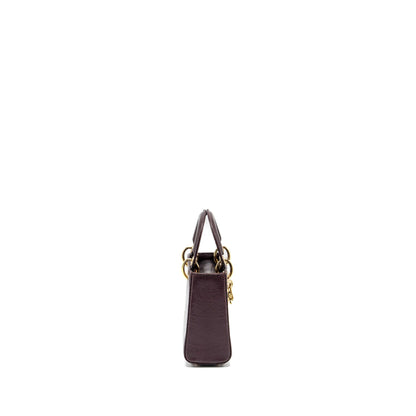Mini Lady Dior Lizard Burgundy