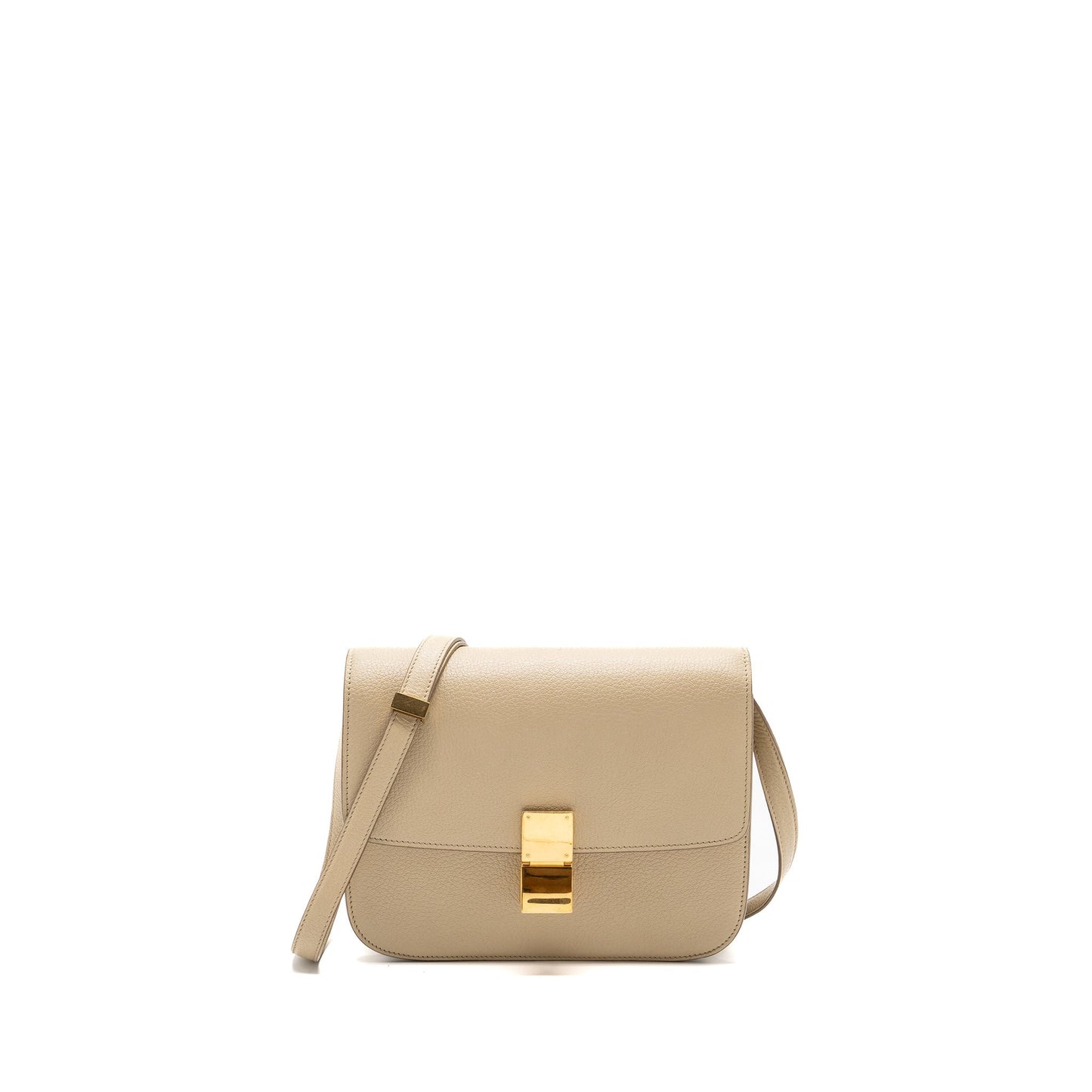 Celine medium classic box Purse goatskin beige