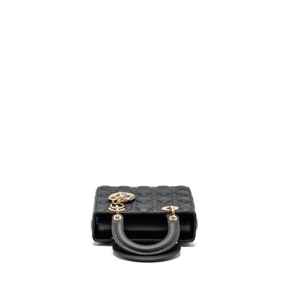 Dior Small Lady Dior Purse Grained Cannage Calfskin Black