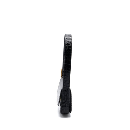 Balenciaga Ghost Sling Purse Crocodile-Embossed Leather Black