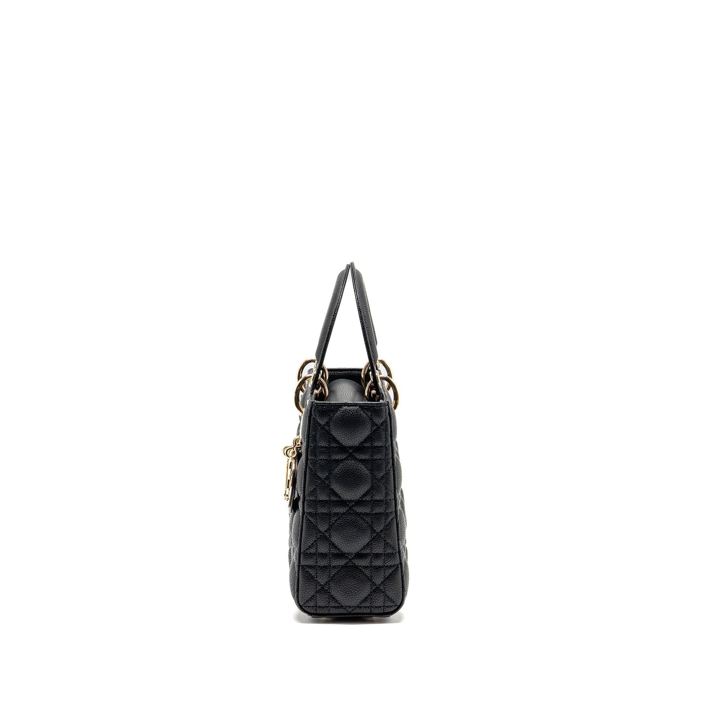 Dior Small Lady Dior Purse Grained Cannage Calfskin Black