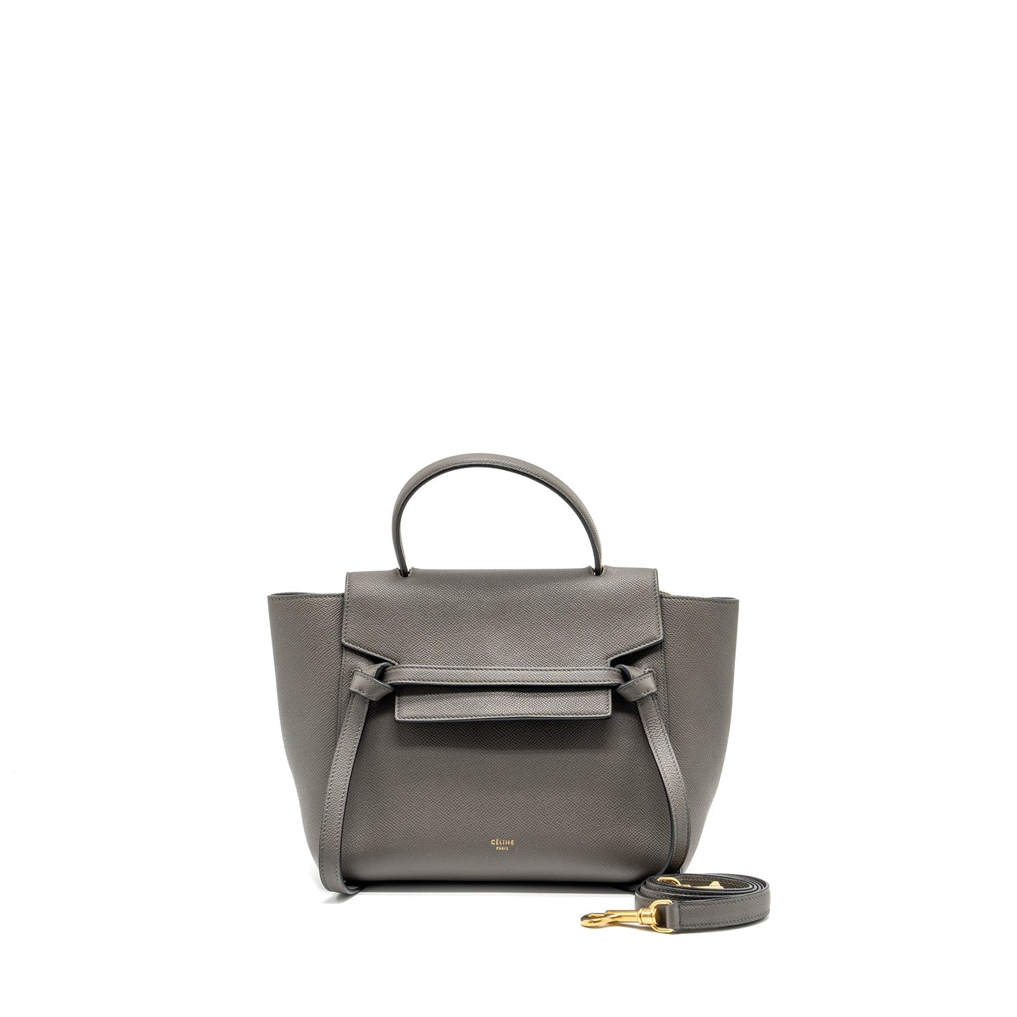Celine Micro Belt Purse Grained Calfskin Grey