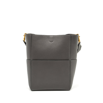 Celine Sangle Bucket Purse Grained Calfskin Grey