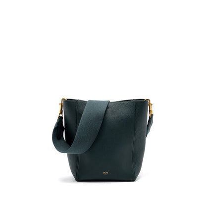 CELINE SMALL SANGLE BUCKET Purse CALFSKIN GREEN
