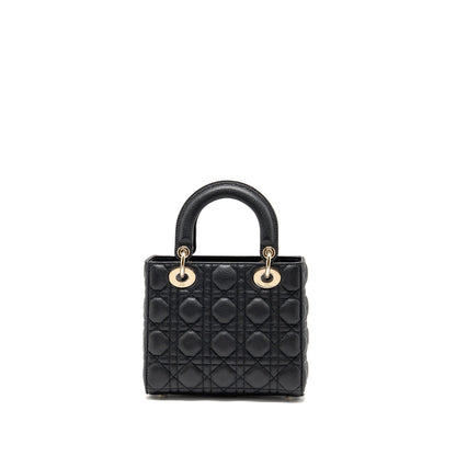 Dior Small Lady Dior Purse Grained Cannage Calfskin Black